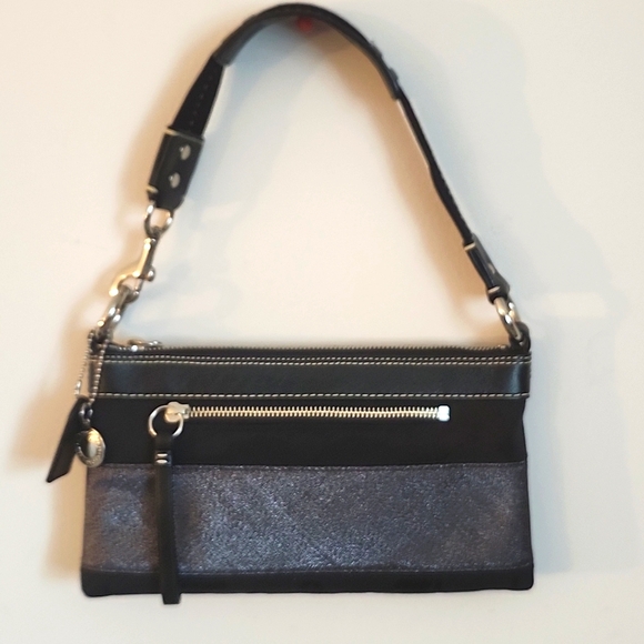 Coach Signature Stripe Demi Hand Bag w/xtra Coach Shoulder Strap - Picture 2 of 16